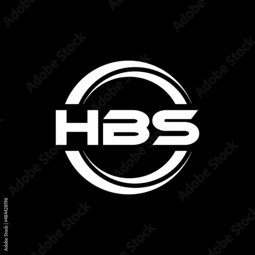 HBS letter logo design with black background in illustrator, vector logo modern alphabet font overlap style. calligraphy designs for logo, Poster, Invitation, etc. photo