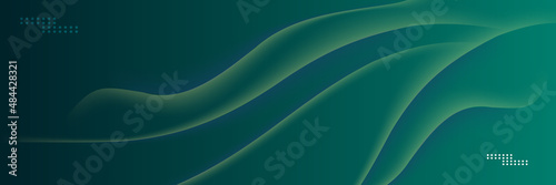 modern Wave green abstract banner design background