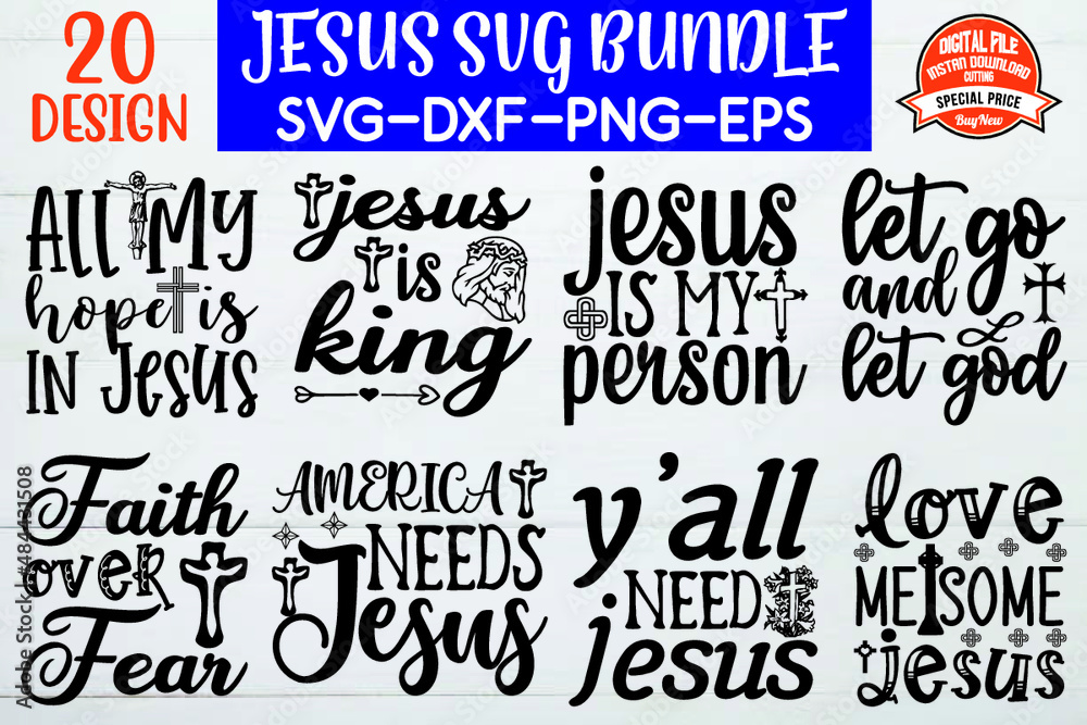 Obraz premium Jesus svg bundle