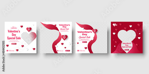 valentine's day special sale promotional  social media post design template