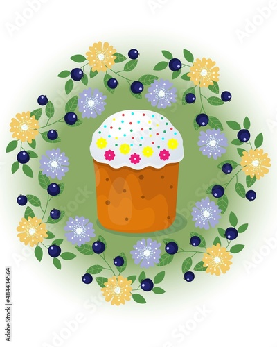 easter cake with  flowers