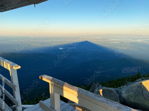 Shadow from Mount Pilchuck cast on the valley floor photo
