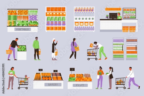 Supermarket Color Icons Collection