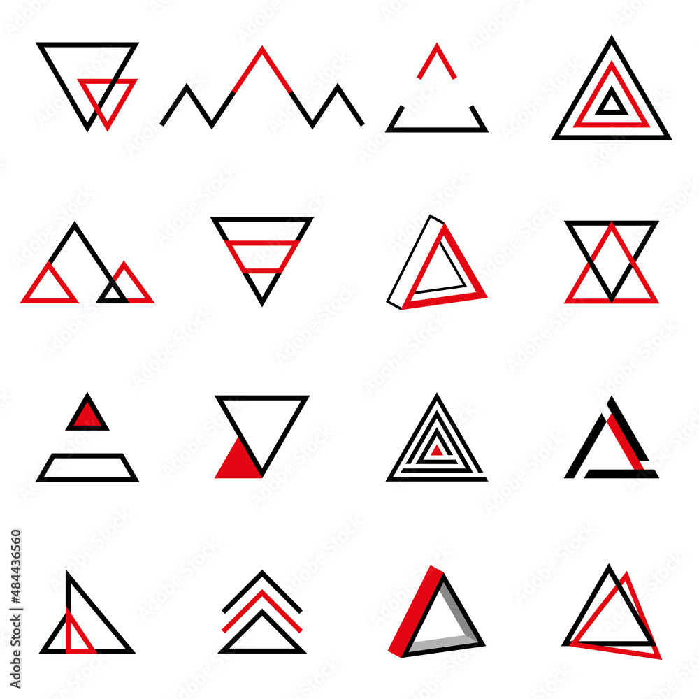 Set of triangles icons. Collection of triangles. Premium quality symbol. Vector sign Set of triangles icons. Collection of triangles. Premium quality symbol. Vector sign