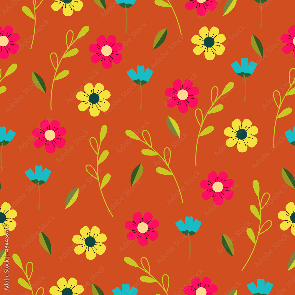 Seamless pattern.Flower pattern. Spring.Spring pattern. Print.