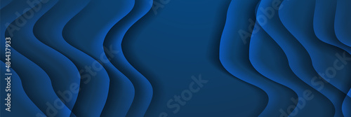 Set of modern Wave blue abstract banner design background