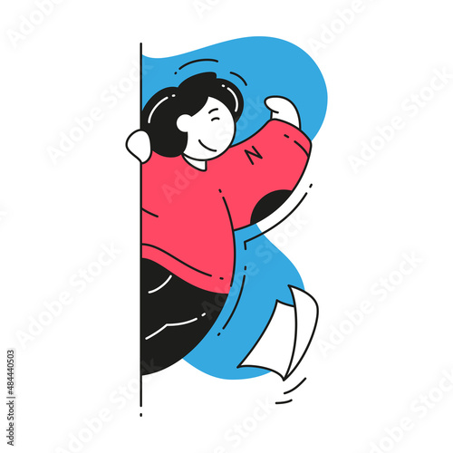 Happy business woman tossing paper document finish work day fired vector flat illustration. Smiling office employee feeling freedom celebrating weekend friday having fun and positive emotion isolated