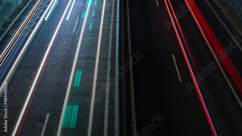 Wallpaper Mural Light trails from above on a route, round trip. Torontodigital.ca