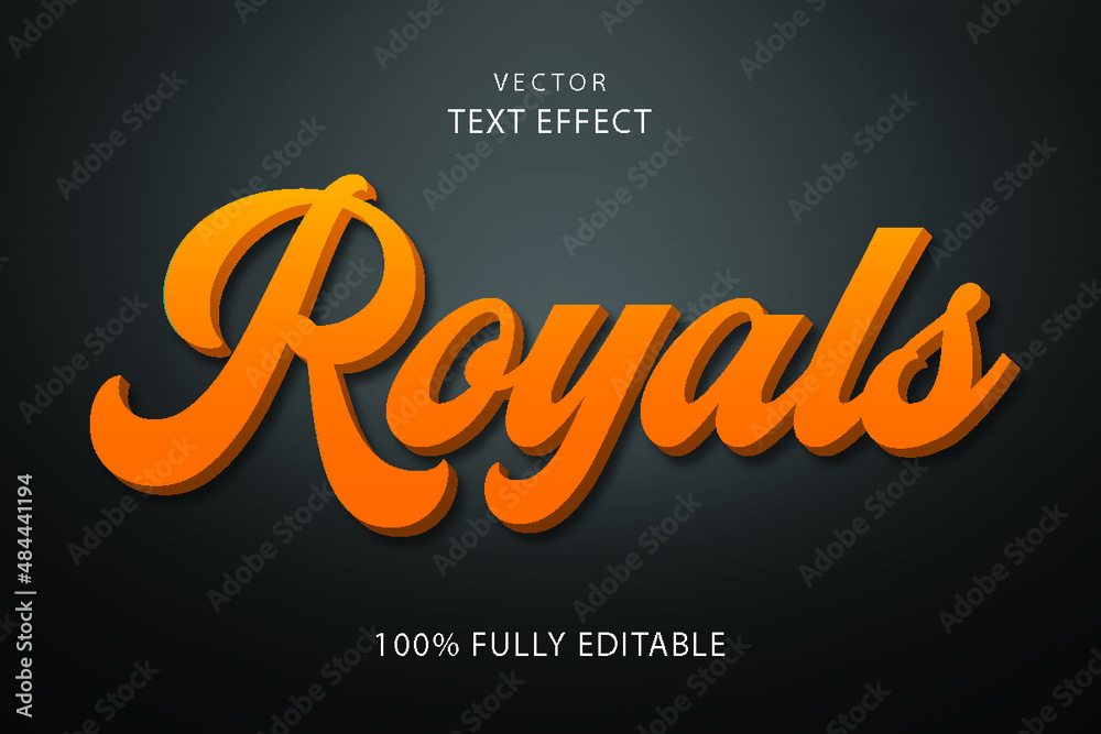 3d  royals Text effect