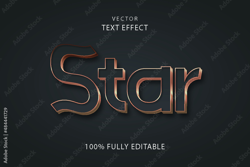 3d star Text effect