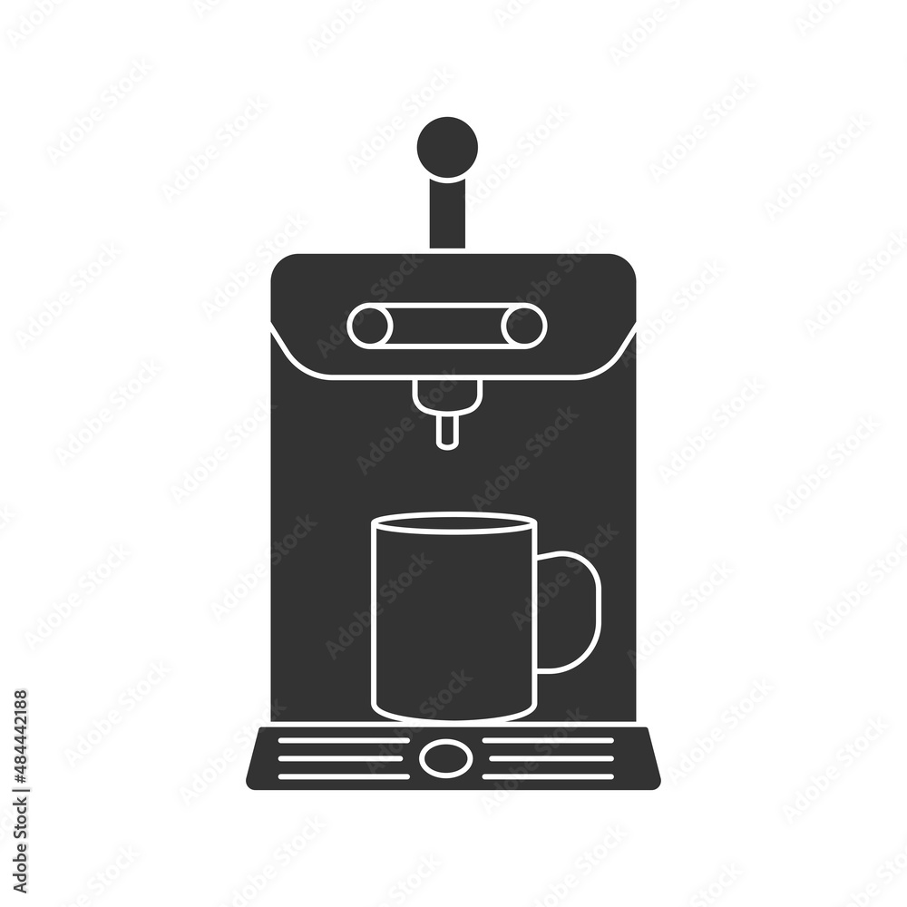Brewing coffee machine icon isolated on white background. Coffeemaker symbol modern, simple, vector, icon for website design, mobile app, ui. Vector Illustration Brewing coffee machine icon isolated on white background. Coffeemaker symbol modern, simple, vector, icon for website design, mobile app, ui. Vector Illustration