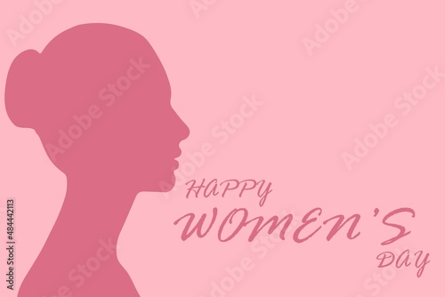 Illustration of Happy Women's Day greeting card. © Iryna