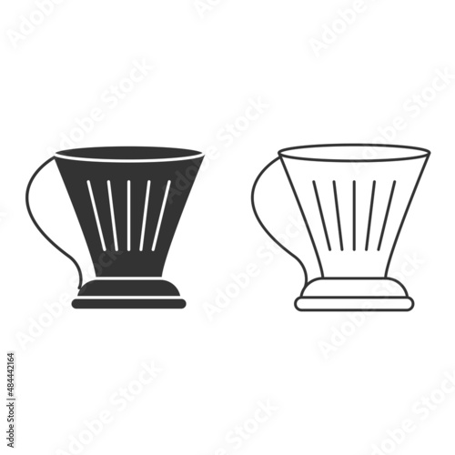 Clever coffee dripper icon isolated on white background. Beverage symbol modern, simple, vector, icon for website design, mobile app, ui. Vector Illustration