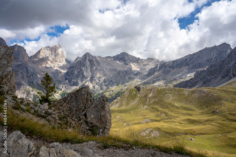 View of the Marmolada massif near Val Contrin. Dolomites.