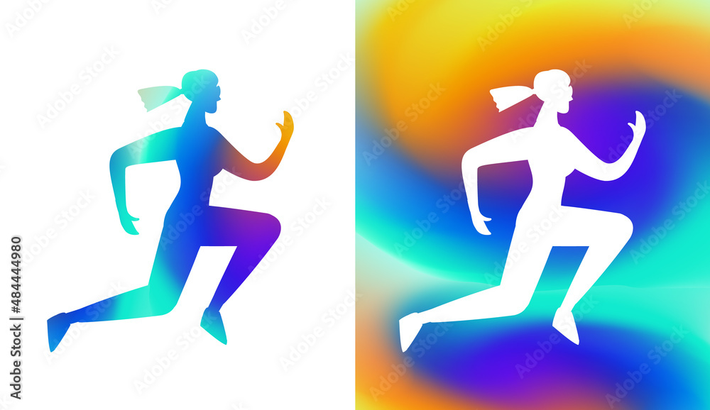 Girl runner. Business and selfbuilding poster design. Girl runner. Business and selfbuilding poster design.