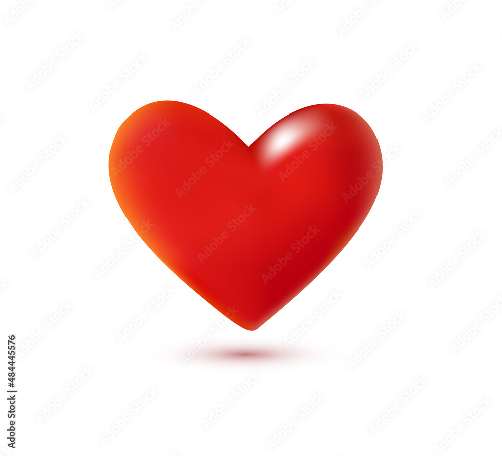Valentine holiday poster design. Heart shape on white background.