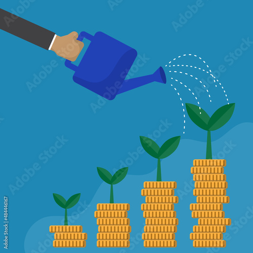 Vector flat design of investment