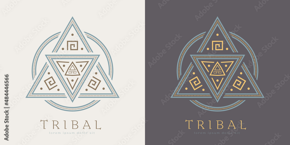 Tribal Vector Elements. Ethnic Shapes Symbols Design for Logo or Tattoo