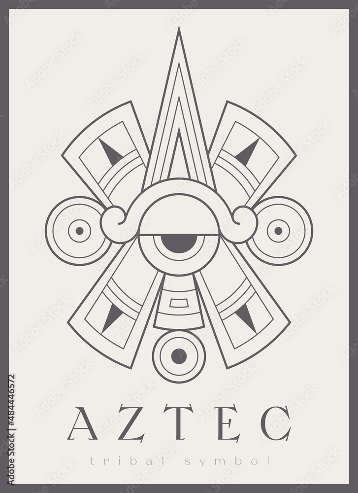 Aztec Tribal Vector Elements. Ethnic Shapes Symbols Design for Logo or ...