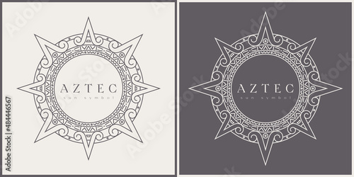 Aztec Tribal Vector Elements. Ethnic Shapes Symbols Design for Logo or Tattoo