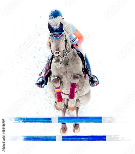 Canvas Print Jockey on horse