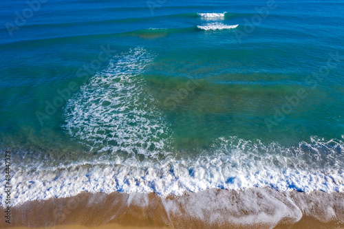 Amazing beach with azure water. View of    turquoise water