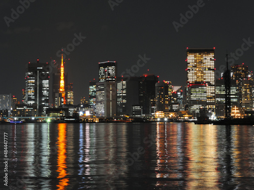 夜景　東京タワー 浜松町方面　東京都江東区豊洲の風景