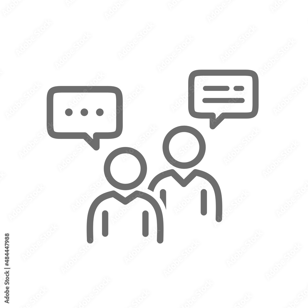 communication icon. symbol of a conversation between two people. flat vector design isolated on white background. communication icon. symbol of a conversation between two people. flat vector design isolated on white background.