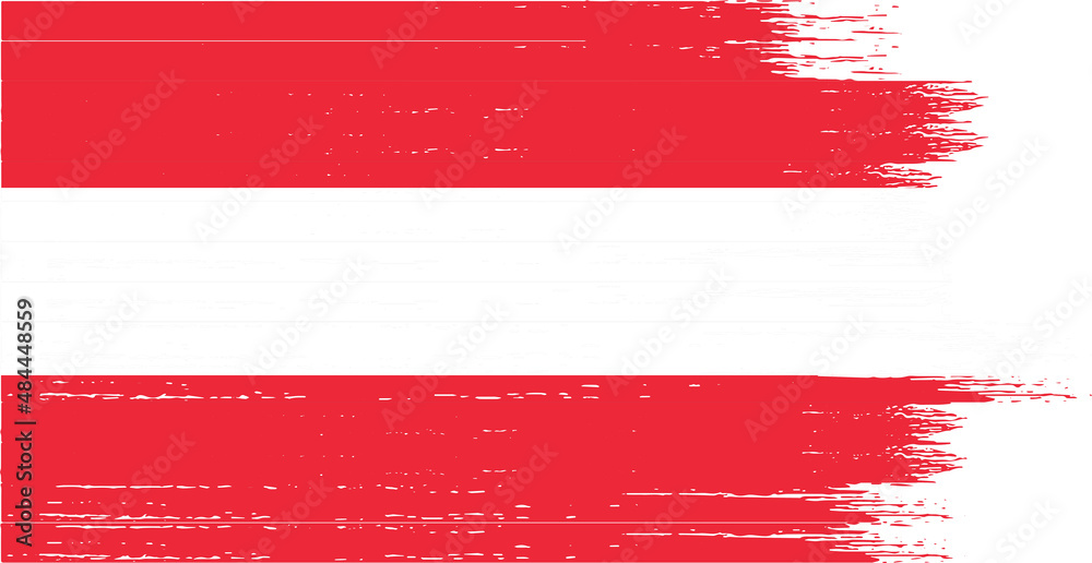 Vetor do Stock: Austria flag with brush paint textured isolated on