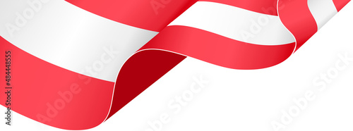 Corner waving Austria flag isolated on png or transparent background,Symbol of Austria,template for banner,card,advertising ,promote,and business matching country poster, vector illustration