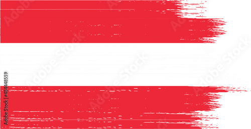 Austria flag with brush paint textured isolated on png or transparent background,Symbol of Austria,template for banner,promote, design, and business matching country poster, vector illustration 