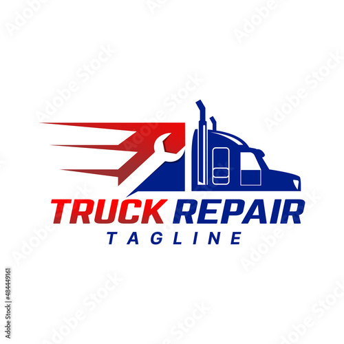 Auto Care Truck Repair Logo Design Template