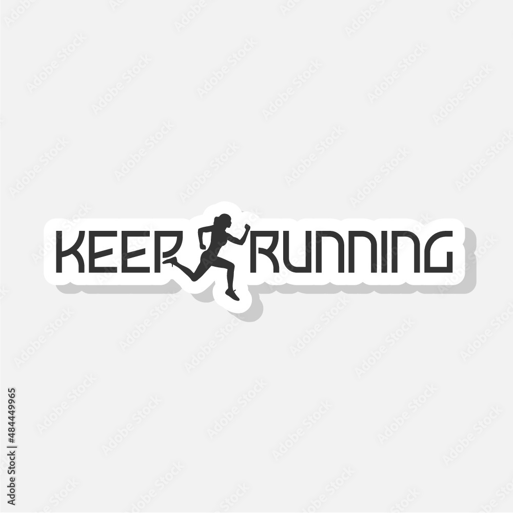 Keep Running icon sticker isolated on white background Keep Running icon sticker isolated on white background