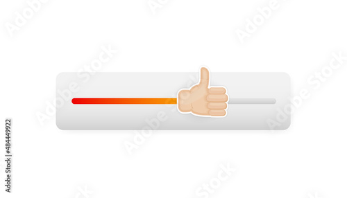 Recommended slider in flat style on white background. Flat vector. Arrow icon. Vector color icon