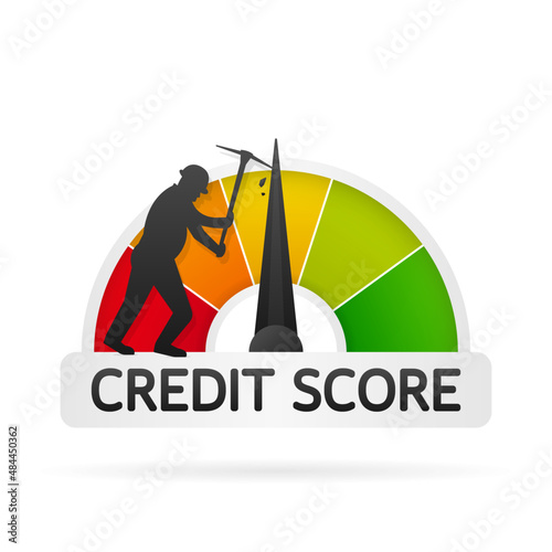 Credit score concept icon. Document concept.Vector illustration design