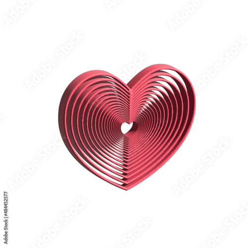 red heart isolated on white