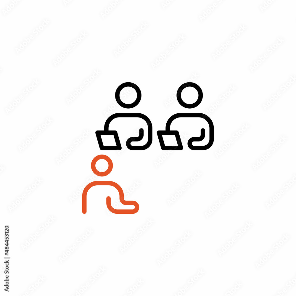 Interview Process Job Outline Icon, Logo, and illustration Interview Process Job Outline Icon, Logo, and illustration