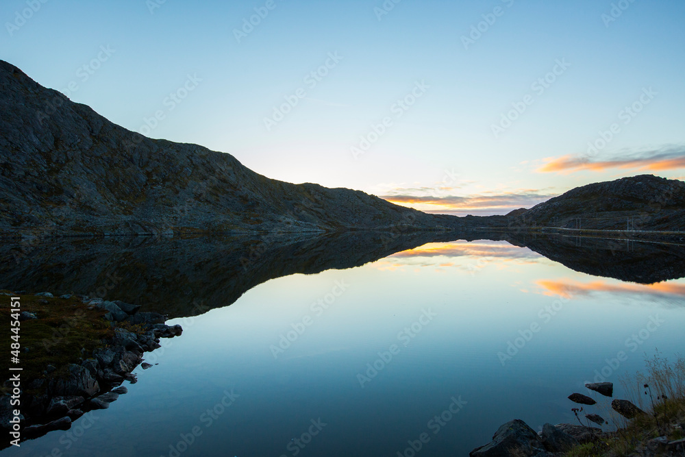 Autumn sunset and landscape in Nordkapp. northern Norway Autumn sunset and landscape in Nordkapp. northern Norway