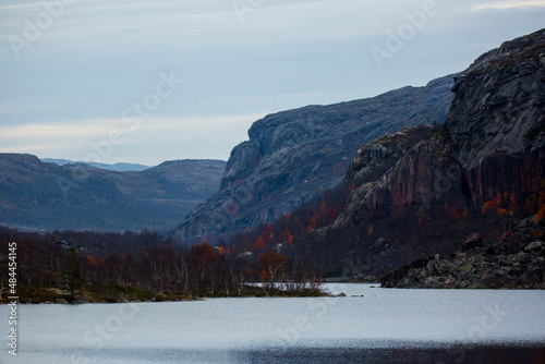 Autumn landscape in tundra, northern Norway. Europe