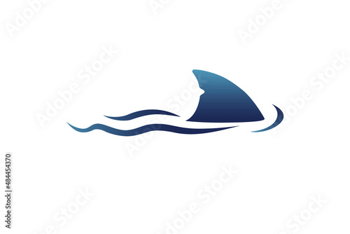 Blue Shark Fin Illustration Design Inspiration