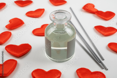 Valentine day white wood ba...