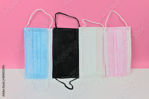 influenza and pandemic safety face mask in different colors of disposable material