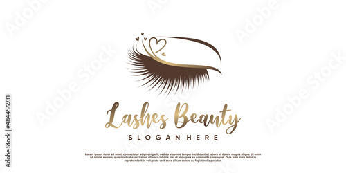Carta da parati Eyelashes beauty logo for business with creative concept Premium Vector