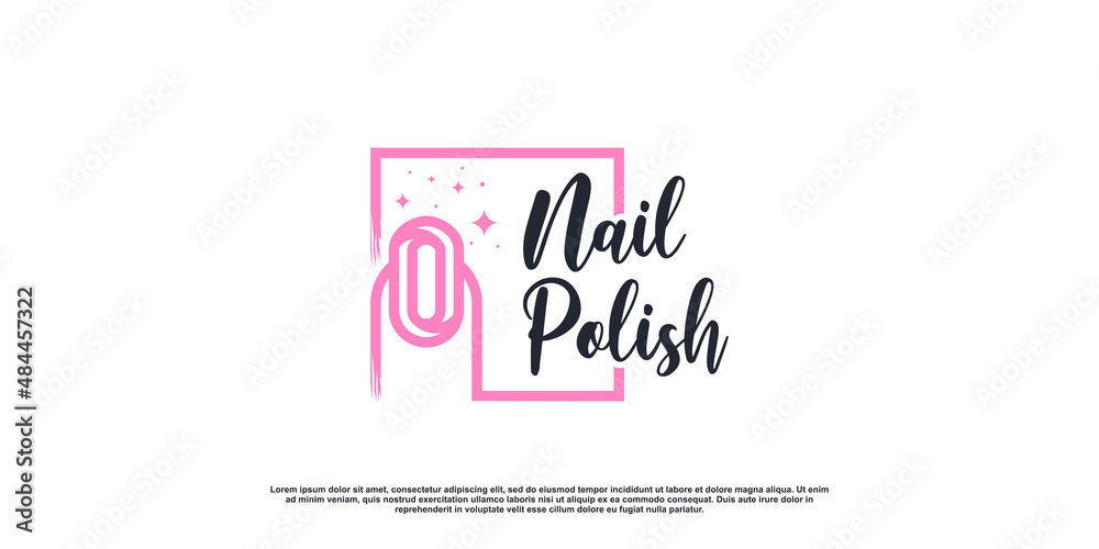 Nail beauty logo for business with creative concept Premium Vector