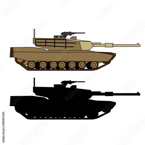 military battle tank vector design