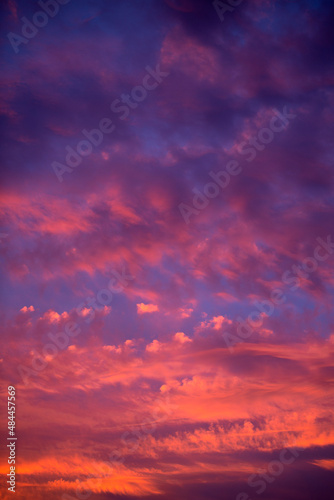 Dramitic sunset sky with clouds