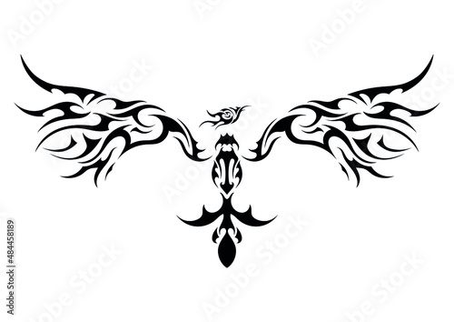 fire bird phoenix abstract symbol sticker emblem