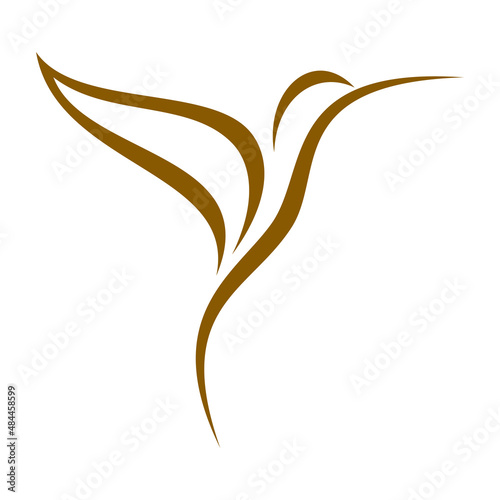 Hummingbird logo. Abstract concept, icon. Vector illustration isolated on white background.