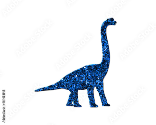 Fototapeta Naklejka Na Ścianę i Meble -  Dinosaur Dino T rex Glitter Blue Icon Logo Symbol illustration