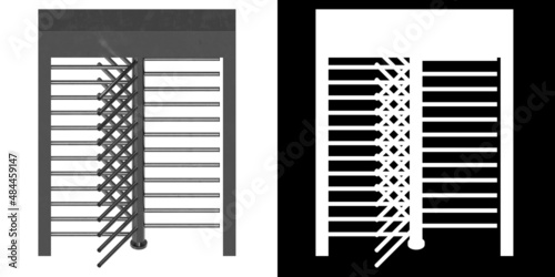 Billede på lærred 3D rendering illustration of a revolving gate